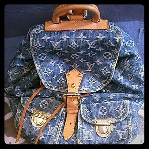 (AUTHENTIC) Louis vuitton monogram denim sac a dos